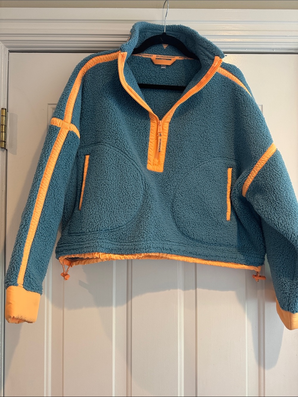 FP Movement Mountain High Half-Zip Fleece Pullover - Teal / Orange S/P
